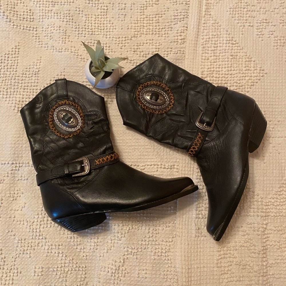 VTG Southwester Cowboy Leather Craft Boots